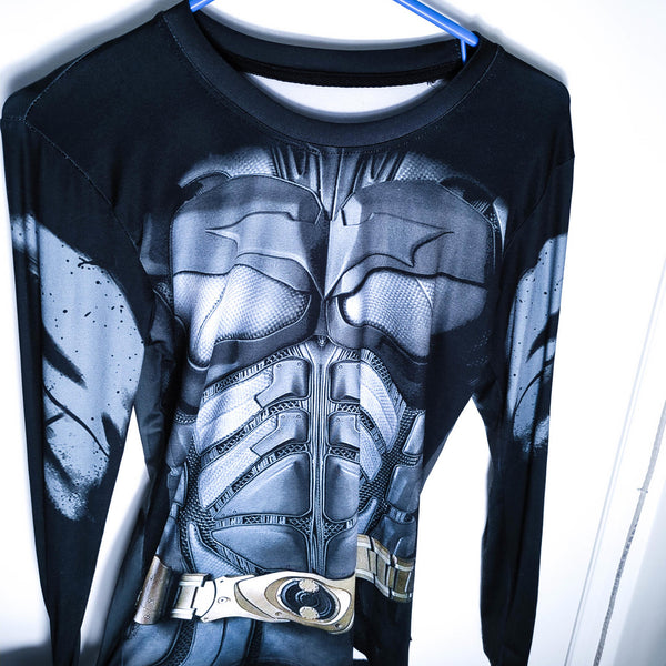 Batman Themed Long Sleeve Graphic T-Shirt
