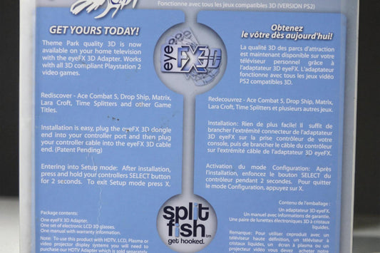 PS2 SplitFish eyeFX 3D Glasses & Adapter - NEW / SEALED -