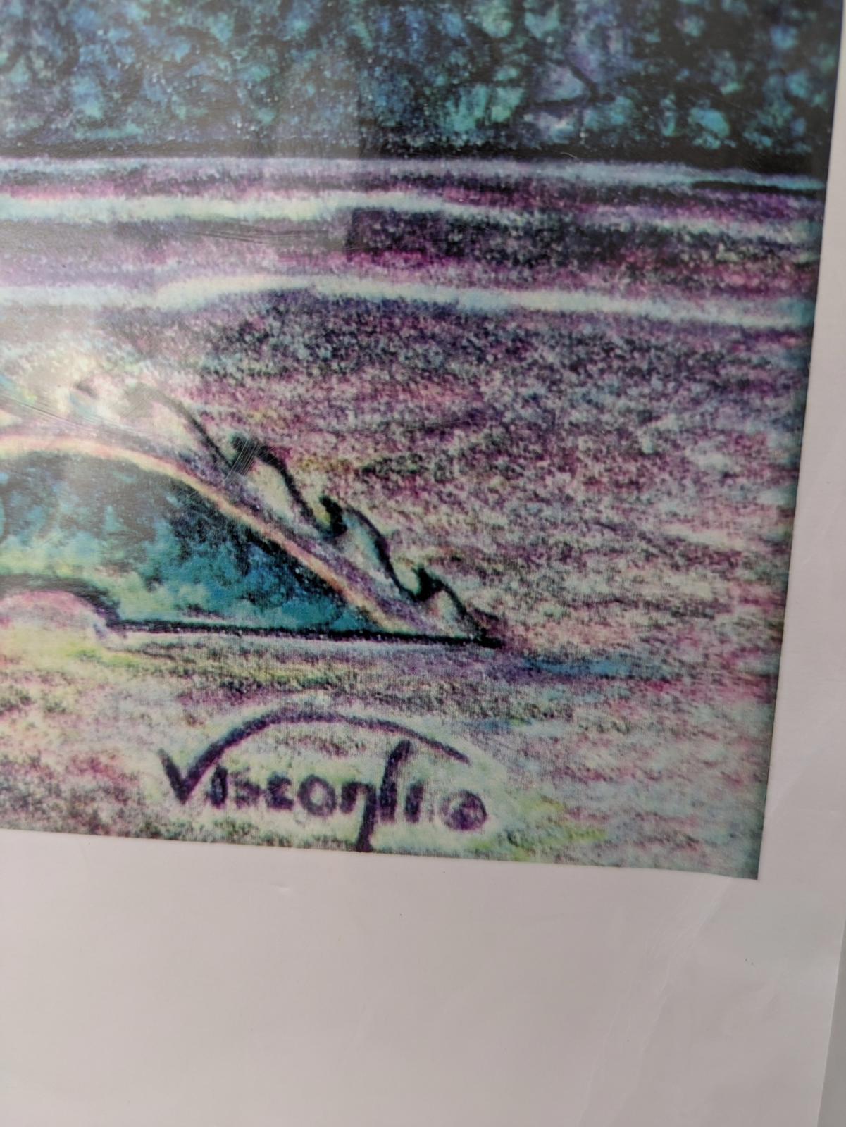 Floating Night Dragon – Fantasy Dragon Artwork by Vicki Visconti – Large Print