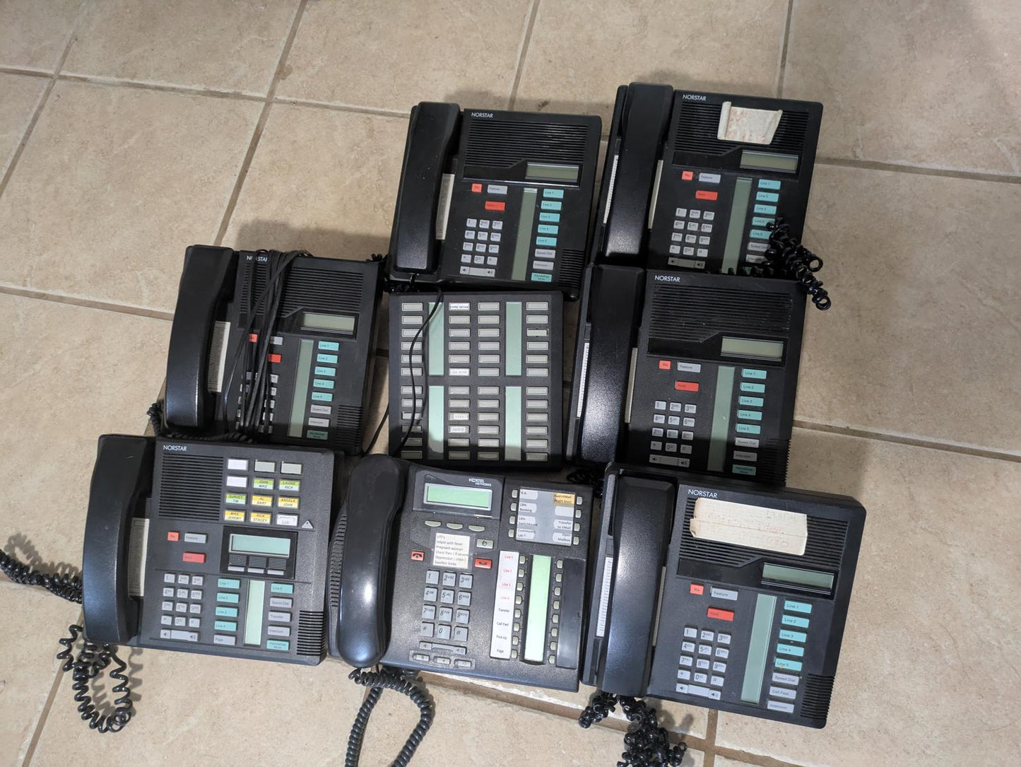 Lot of 8 Nortel Norstar Office Phones – Models T7316E, M7208, M7310 – As-Is