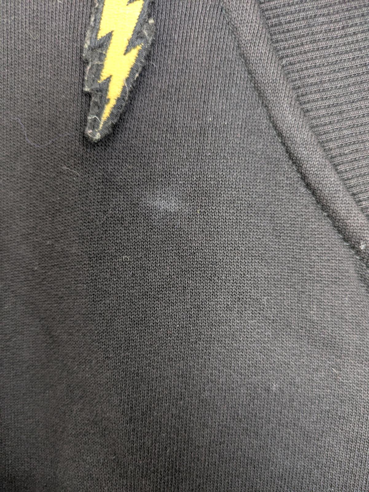 Splash Black Zip-Up Jacket with Patches, Size Large