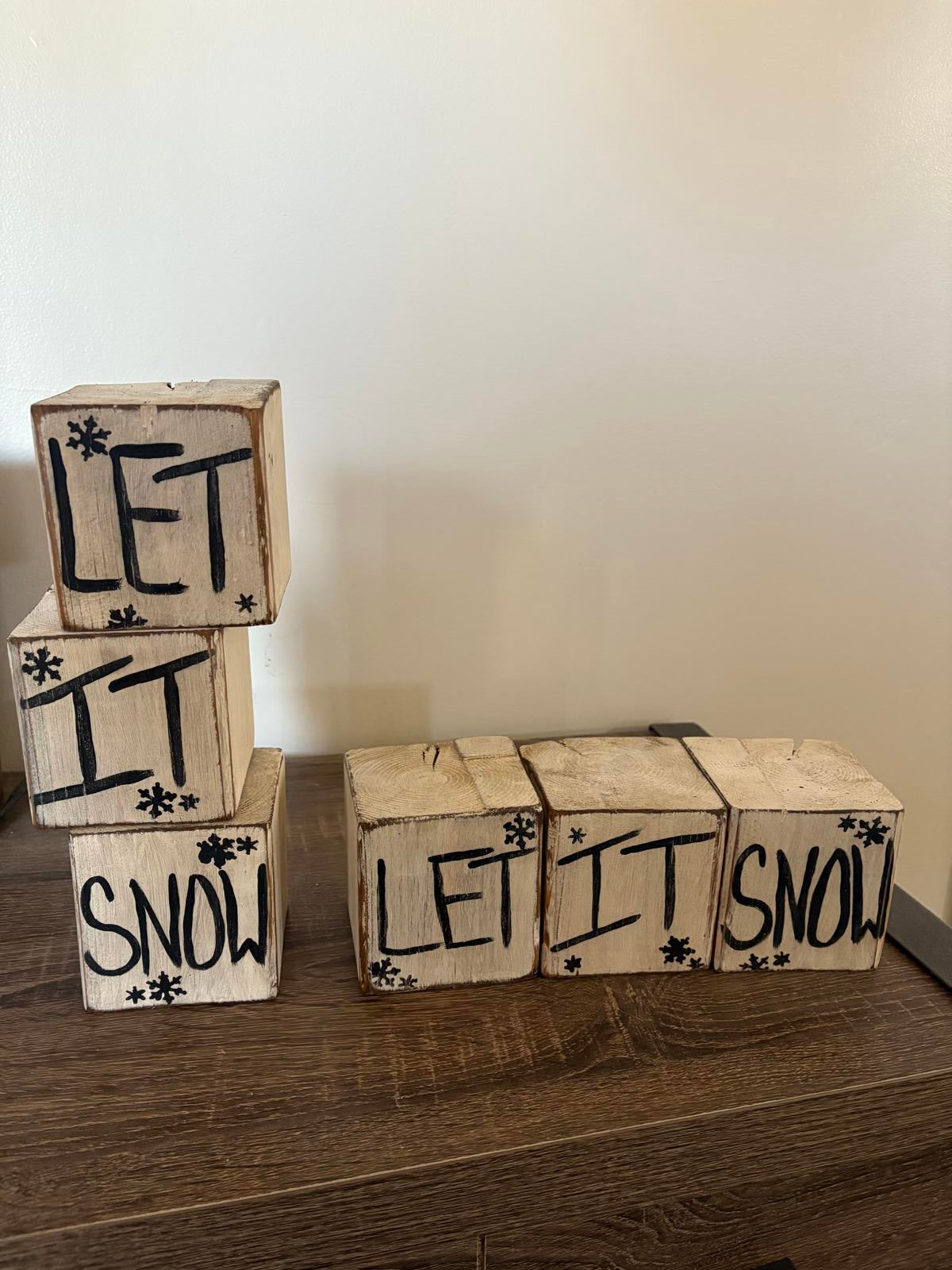 Savvy Creations Wooden 'Let It Snow' Decorative Blocks