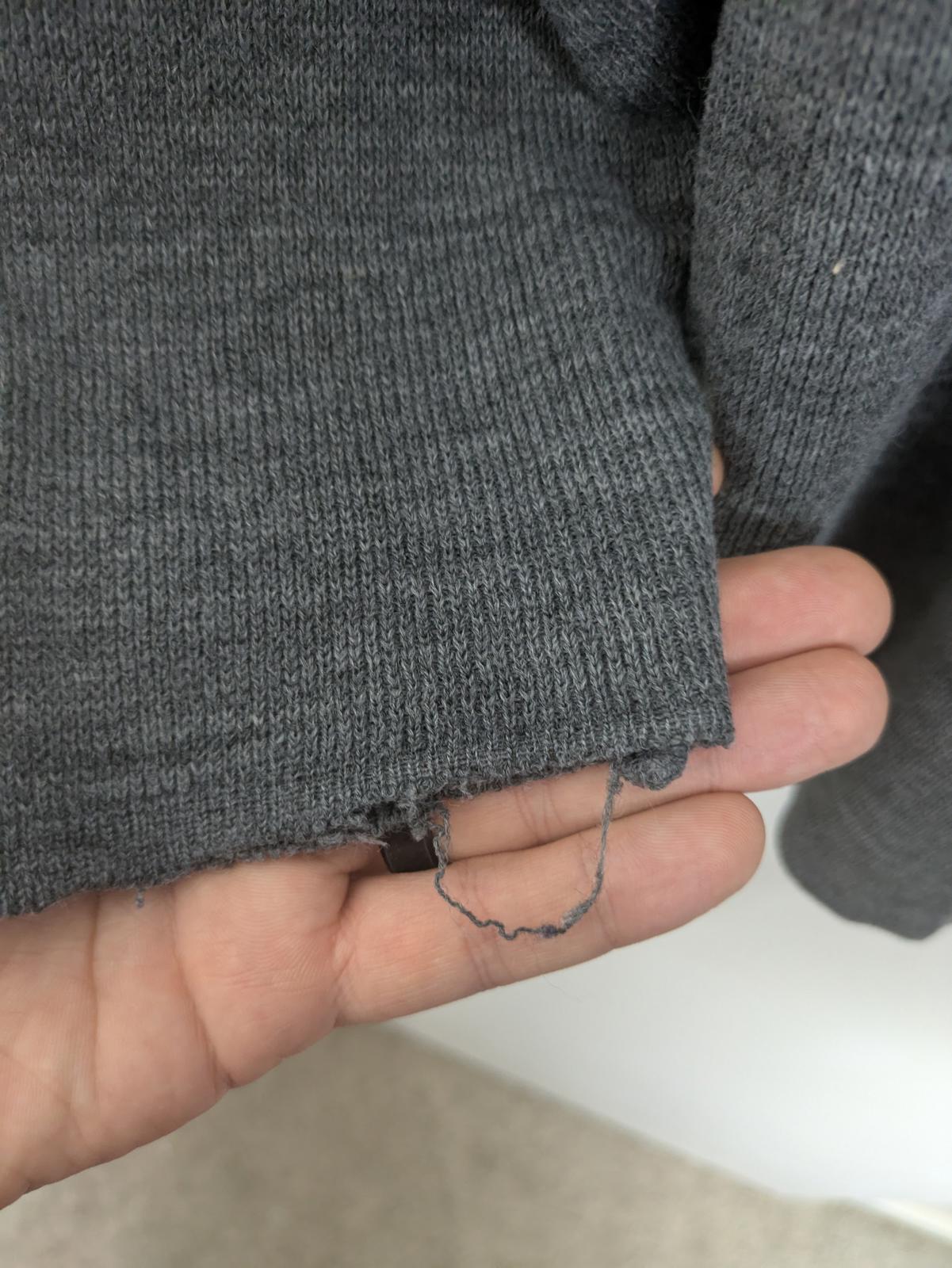 Nu Vogue Classic Grey Zip-Up Sweater with Red Accents