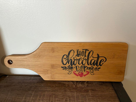 Savvy Creations Hot Chocolate Bar Bamboo Serving Board