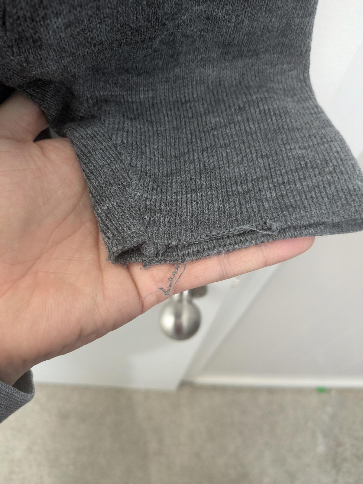 Nu Vogue Classic Grey Zip-Up Sweater with Red Accents