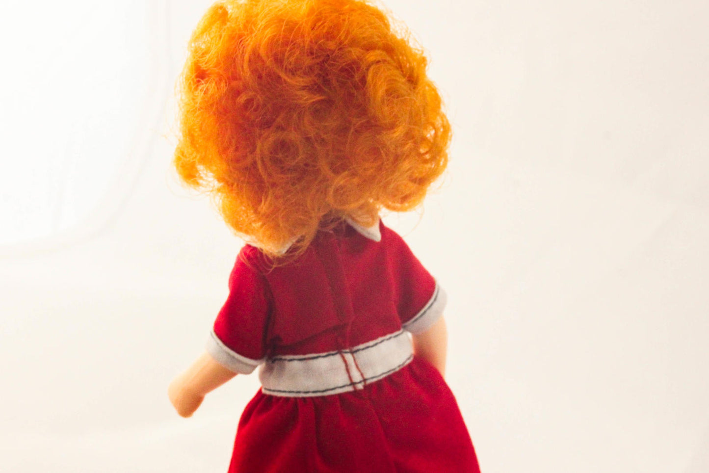 Vintage Doll with Red Dress and Heart-Shaped 'Annie'