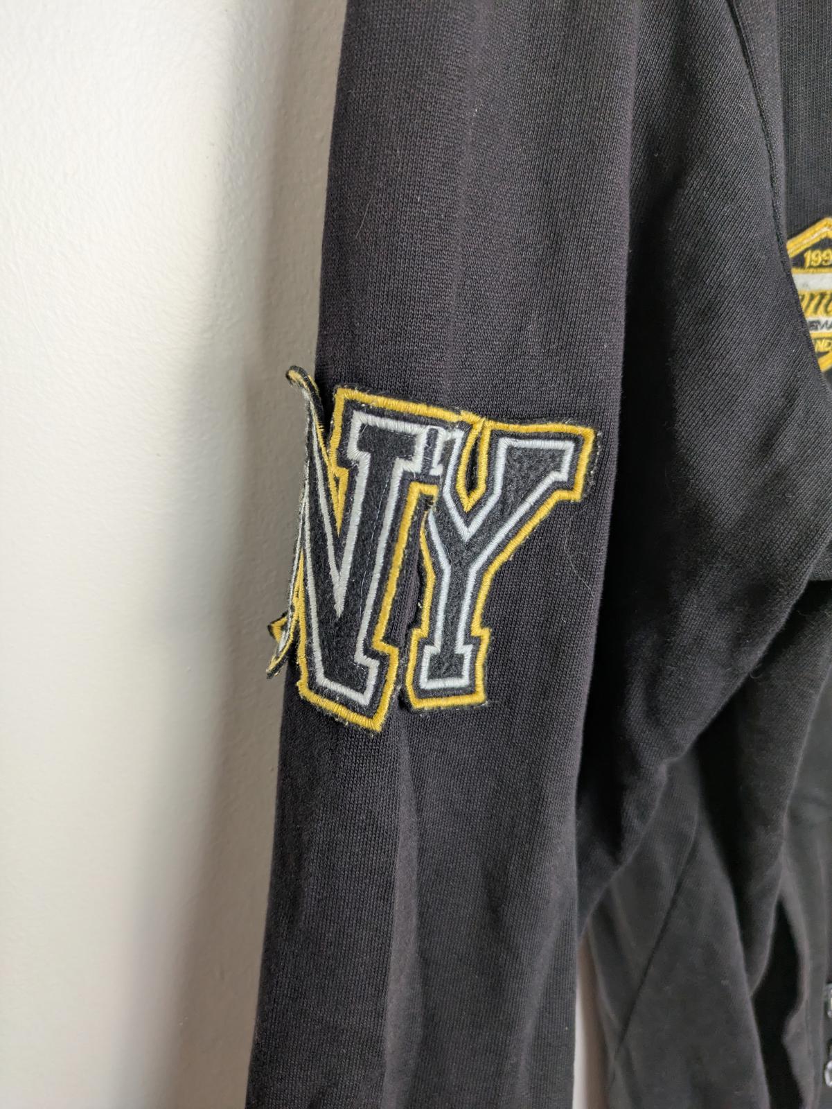 Splash Black Zip-Up Jacket with Patches, Size Large