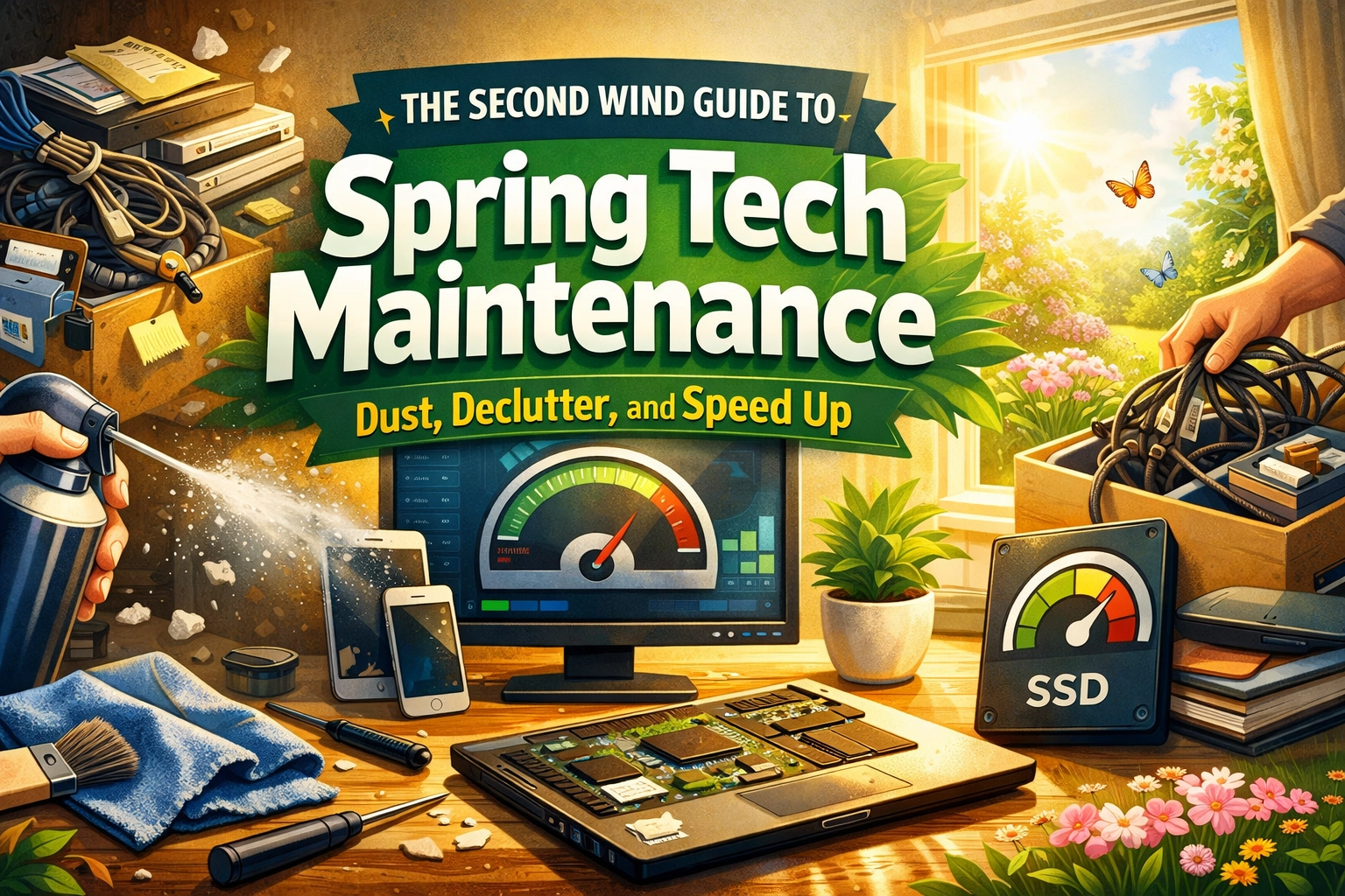 The Second Wind Guide to Spring Tech Maintenance: Dust, Declutter, and Speed Up